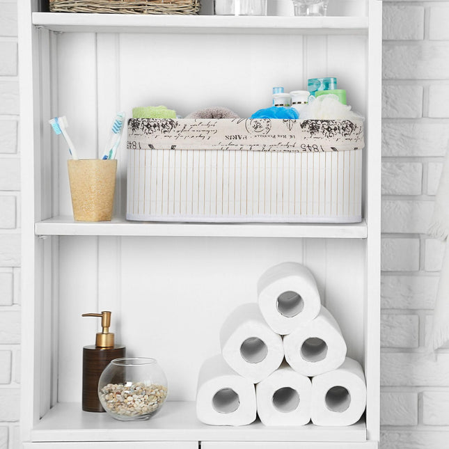 Bamboo storage basket with print