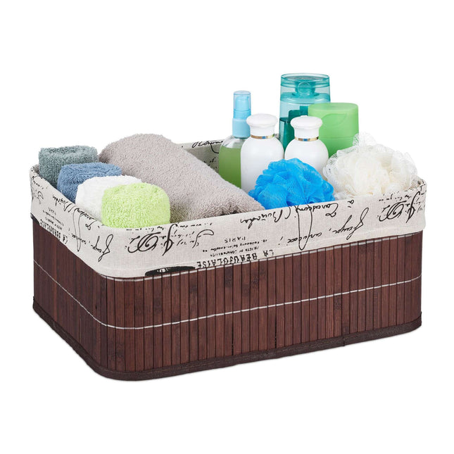 Bamboo storage basket with print