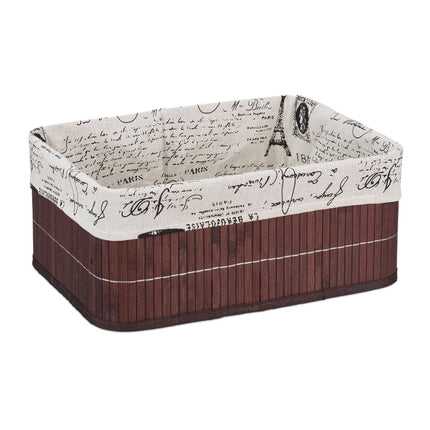 Bamboo storage basket with print