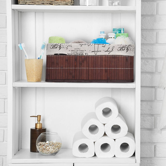 Bamboo storage basket with print