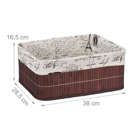 Bamboo storage basket with print
