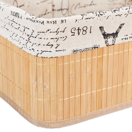 Bamboo storage basket with print