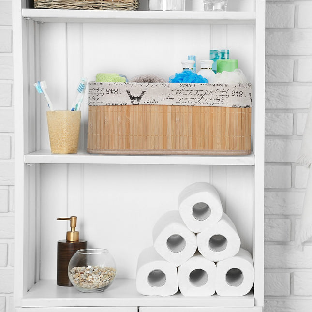 Bamboo storage basket with print