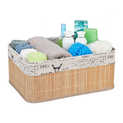 Bamboo storage basket with print