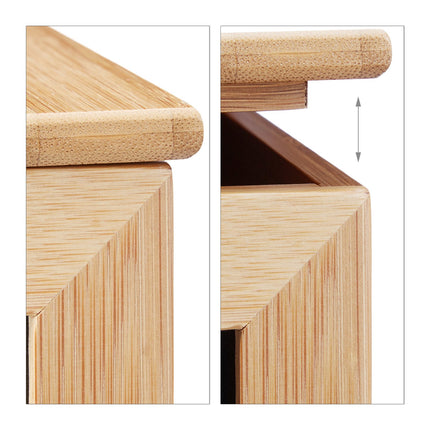 Bamboo storage box with board