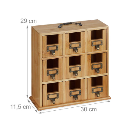 Bamboo tea holder with 9 compartments