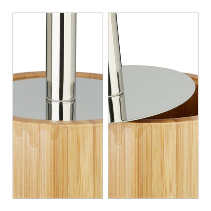 Bamboo toilet brush holder