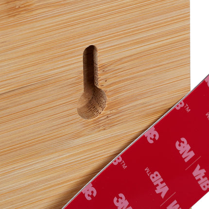 Bamboo toilet roll holder with shelf