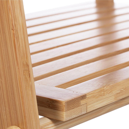 Bamboo towel ladder with shelf