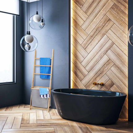 Bamboo towel rack with laundry basket