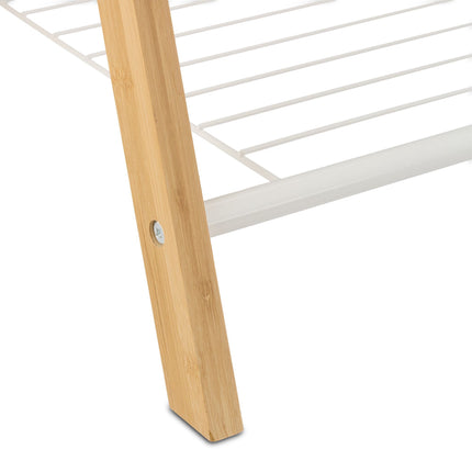 Bamboo towel rack with shelf