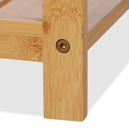 Bamboo towel rail with shelf