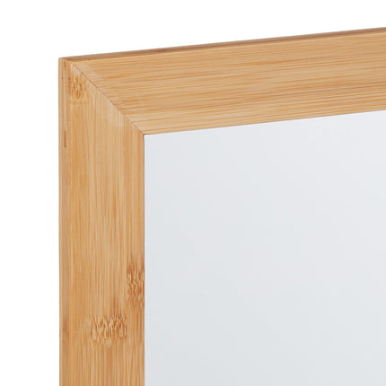 Bamboo wall mirror with shelf