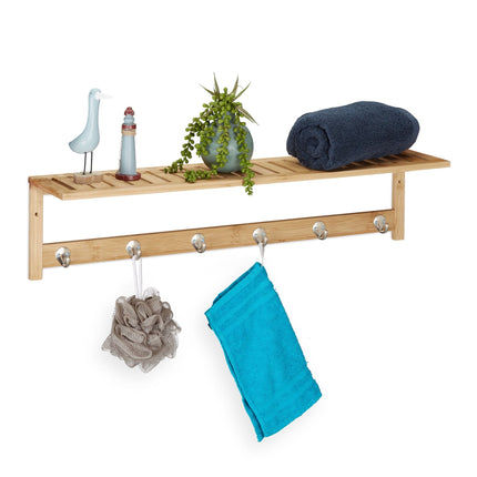 Bamboo wall-mounted towel rail