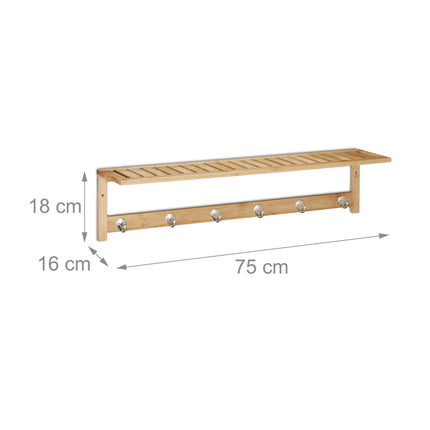 Bamboo wall-mounted towel rail