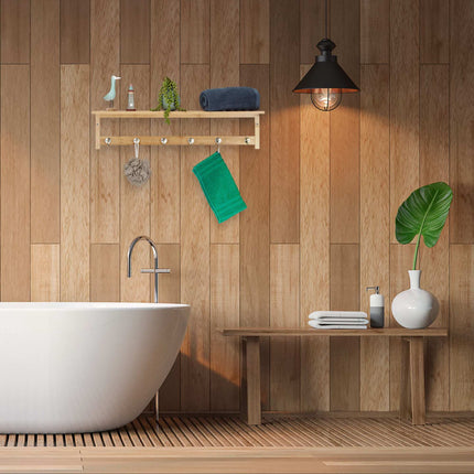 Bamboo wall-mounted towel rail