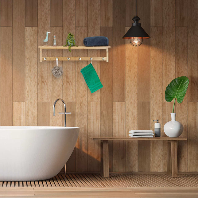 Bamboo wall-mounted towel rail