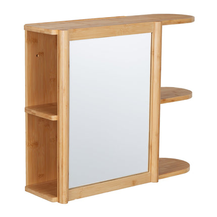 Bamboo wall shelf with mirror