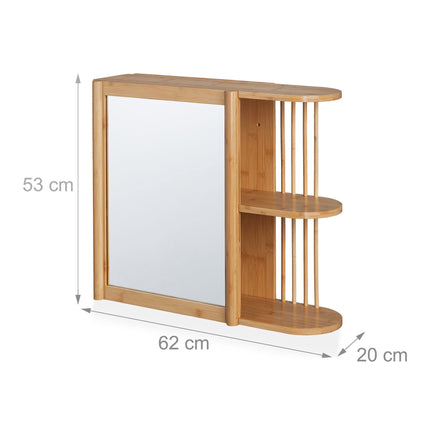 Bamboo wall shelf with mirror