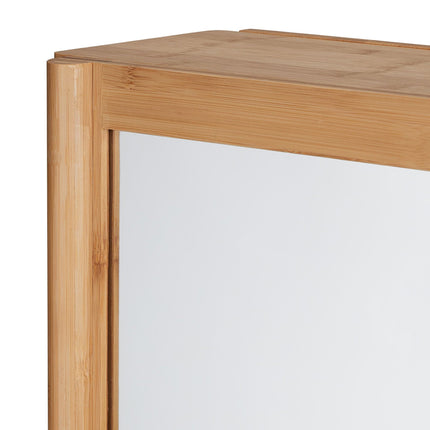 Bamboo wall shelf with mirror