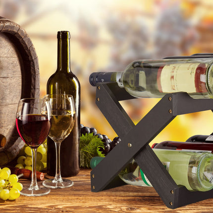Bamboo wine rack black
