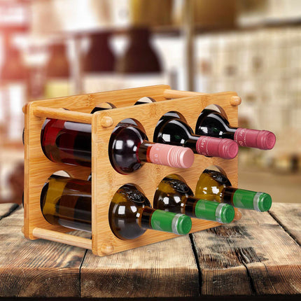 Bamboo wine rack for 6 bottles