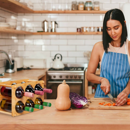 Bamboo wine rack for 6 bottles