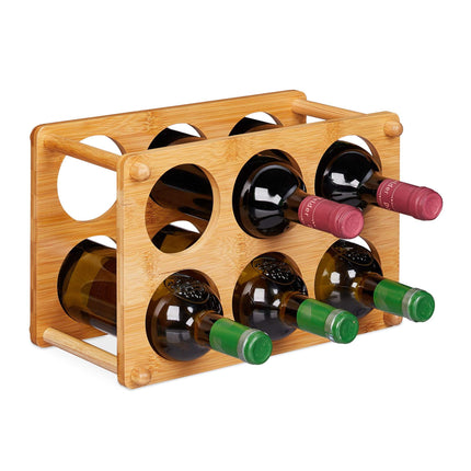 Bamboo wine rack for 6 bottles
