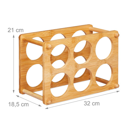 Bamboo wine rack for 6 bottles