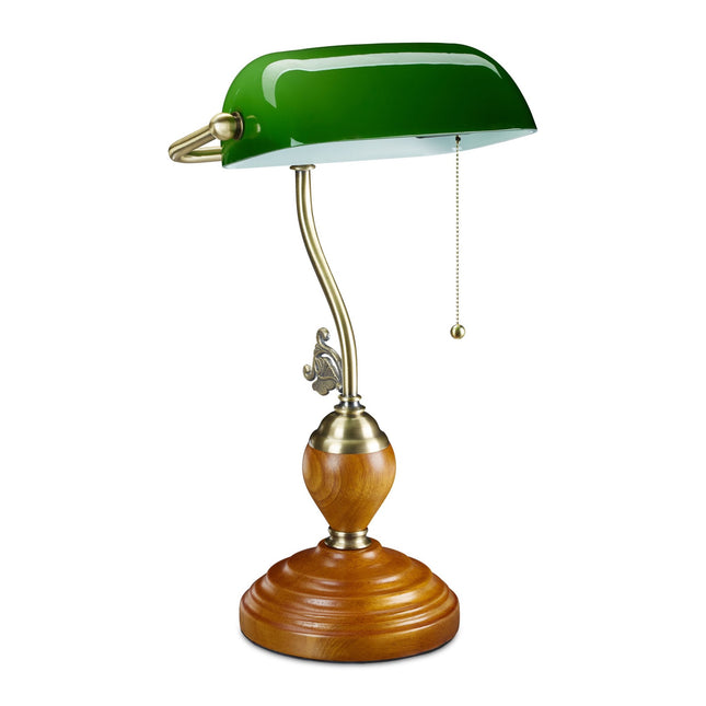 Banker lamp with pull switch