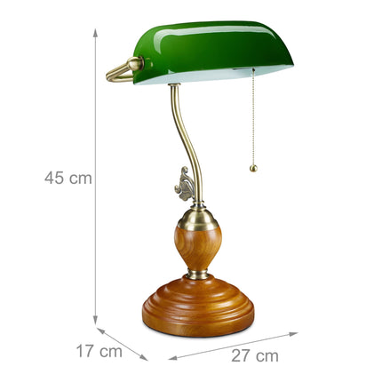 Banker lamp with pull switch