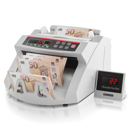 Bankbiljettenteller met UV-MG-detector, LED, 1000 biljetten per minuut