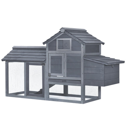 Bantam Chicken Coop with Nesting Box, Spruce Wood, Grey