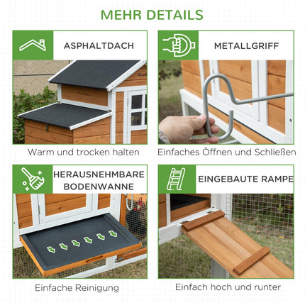 Bantam Chicken Coop with Run, Nesting Box & Asphalt Roof