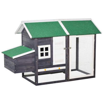 Bantam Chicken Coop with nesting box & playpen, gray