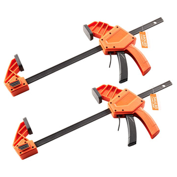 Bar Clamps, 12-Inch One-Hand, 2-Pack, 340 lb Clamp-Spreader
