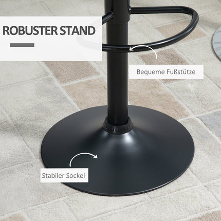 Black swivel bar stools Set of 2 with backrest, PU cover