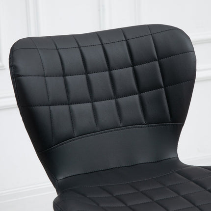 Black swivel bar stools Set of 2 with backrest, PU cover