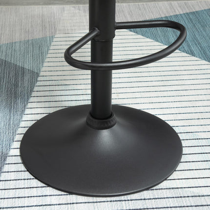 Adjustable Bar Stools Set of 2 with Backrest - Black Velvet