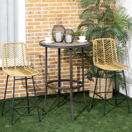Yellow steel bar stools Set of 2 with backrest, Boho Design