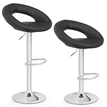 Bar Stools Set of 2, Height-Adjustable 360 Swivel