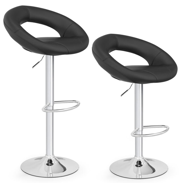 Bar Stools Set of 2, Height-Adjustable 360 Swivel