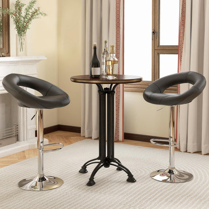 Bar Stools Set of 2, Height-Adjustable 360 Swivel