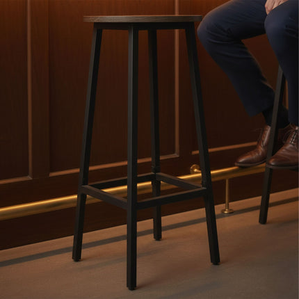 Bar Stools Set of 2, MDF Seat, Metal Frame