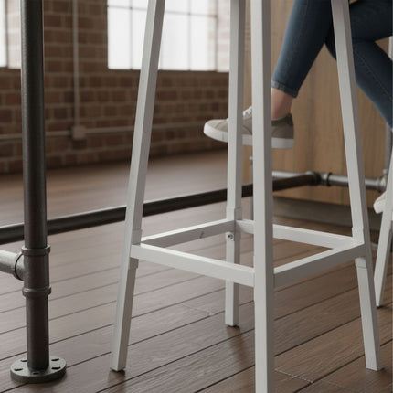 Bar Stools Set of 2, MDF Seat, Metal Frame