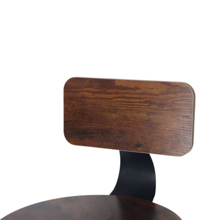 Bar Stools with Backrest, 2-Piece Set, Metal Frame