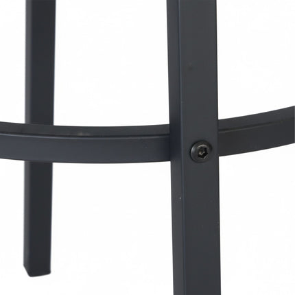 Bar Stools with Backrest, 2-Piece Set, Metal Frame