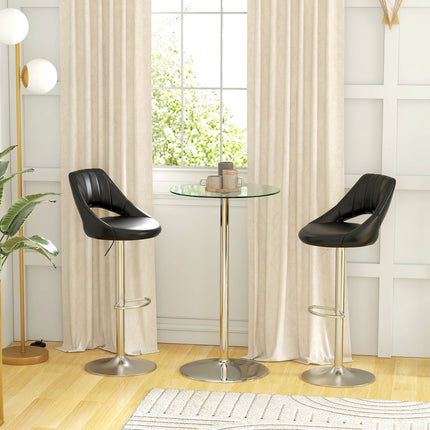 Bistro Bar table for 2 - Tempered glass, Ø60x102cm