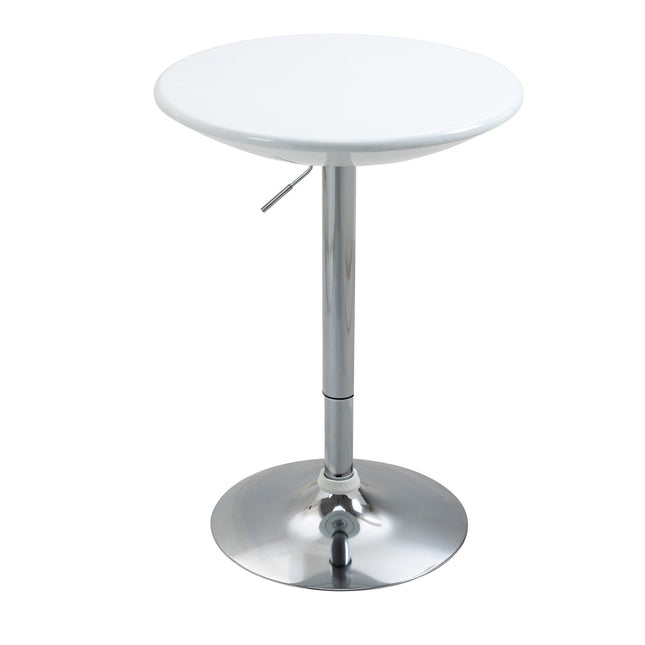 Bar table, Adjustable Height, White metal, Ø61 X 76-97 Cm