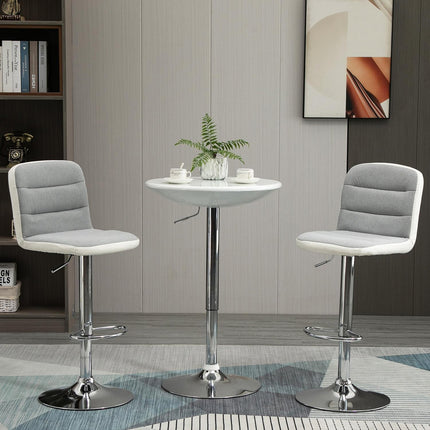 Bar table, Adjustable Height, White metal, Ø61 X 76-97 Cm